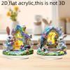 2D Flat Easter Bunny and Easter Eggs Acrylic Desktop Decorative Sign, Suitable for Wall Decoration, Porch, Room, Villa, Accents Home, Hallway, or Work