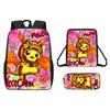 Pikachu Pokmon Kids School Backpack Set With Waterproof Oxford Fabric For Elementary Students