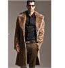 Winter fur integrated jacket men's imitation fur long leather jacket imitation rabbit hair mink coat, slim fur collar medium thickening