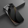 Luxury Wave Line Pattern Tempered Glass Black Phone Case For iPhone 11 12 13 14 15 16 17 Pro Max 17 Air 7 8 Plus XR XS X Cover