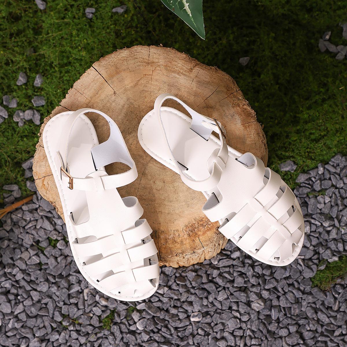 

Босоножки Baotou женские 2025 лето новые на плоской подошве полые модные европейские и американские больших размеров пляжные босоножки женские 36