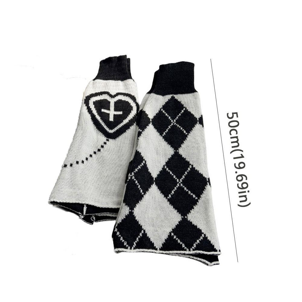 Star Pattern Punk Leg Warmers Cross Design Knitted Leg Warmers Leg Cover Accessories  Winter