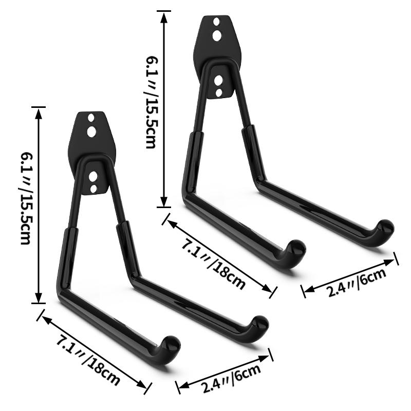 Heavy Duty Metal Hook 5 Size Garage Organizer Hooks Wall Mount Bicycle Hanger Anti-slip Storage Hook For Ladders Garden Tool