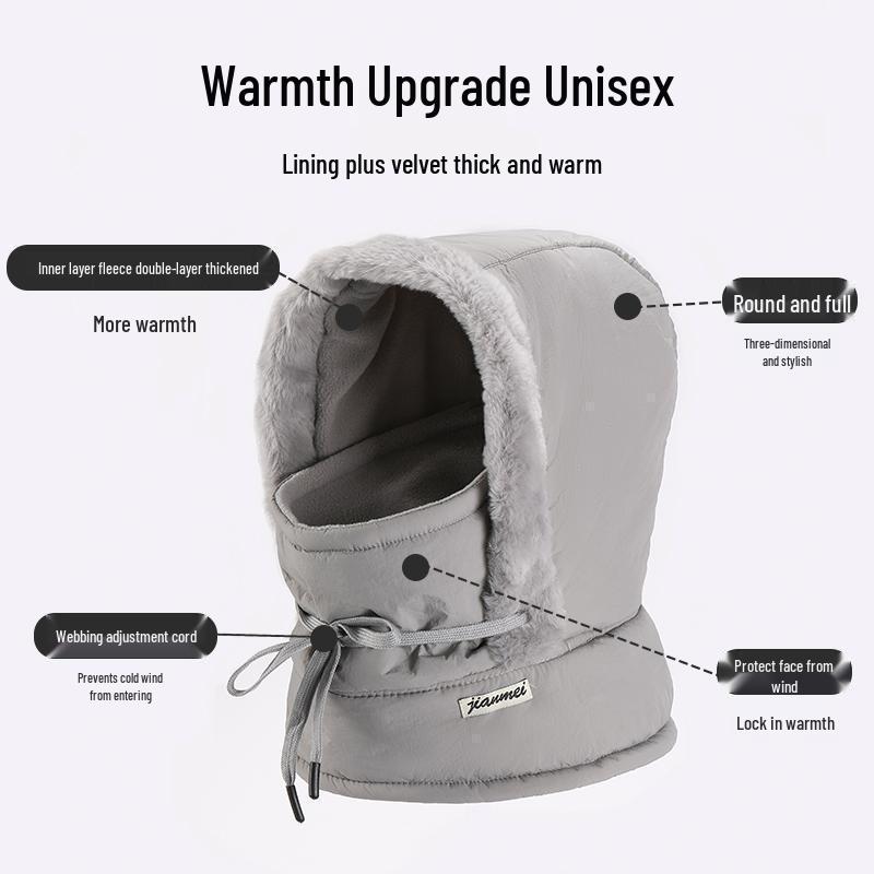 Unisex Fleece-Lined Windproof Balaclava Scarf for Cold Weather