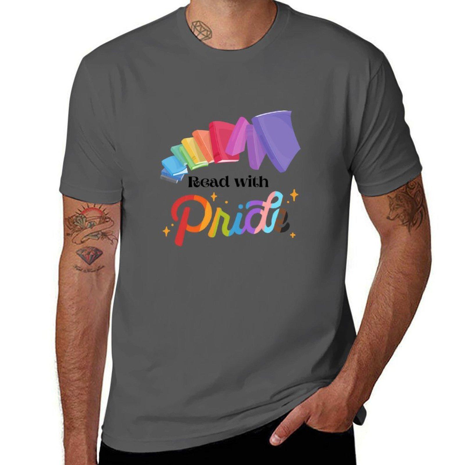 

Read with Pride Library Pride TShirt Classic Basic Casual TShirt 4XL