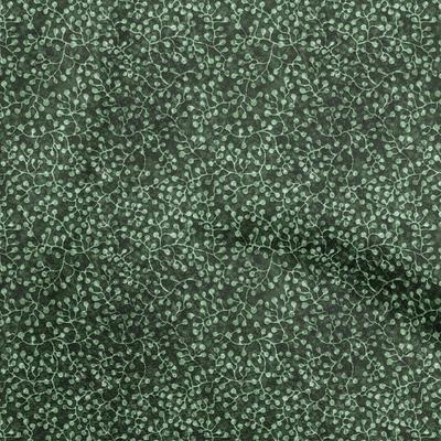 Cotton Flex Dark Green Fabric Asian Batik Floral Craft Projects Decor Fabric Printed By The Yard 40 Inch