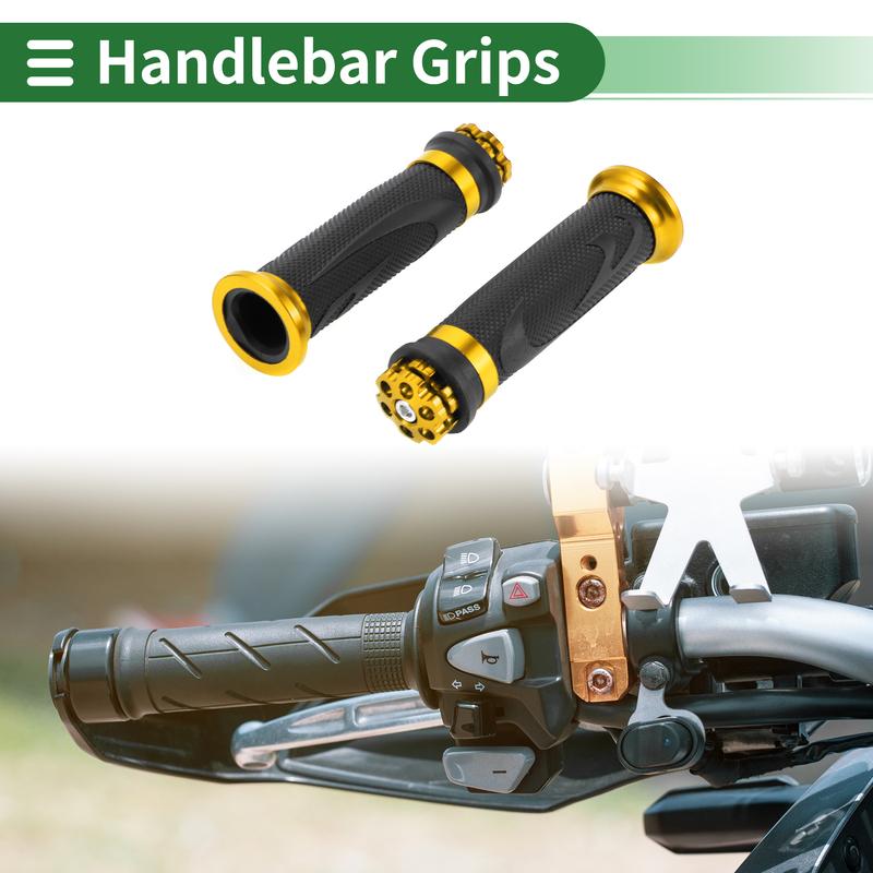 Motoforti Universal Motorcycle Hand Grips Cover Rubber Aluminum Alloy Handlebar Cover for Motorcycle Scooter 1 Pair