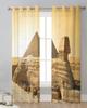 Egyptian Pyramids Sheer Curtains for Living Room Decoration Window Curtains for Kitchen Tulle Voile Organza Curtains