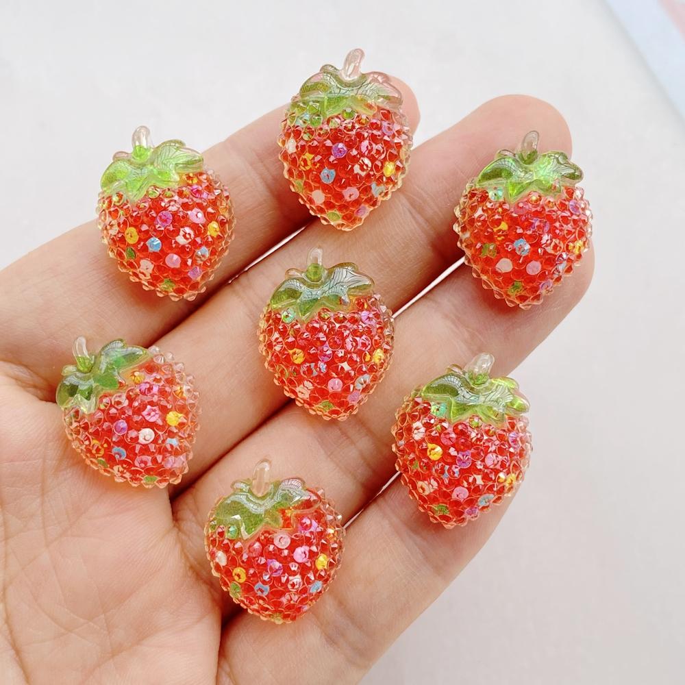 

8Pcs Cute Red Strawberries Series Flat Back Resin Cabochons Scrapbooking DIY Jewelry Craft Decoration Accessorie красный