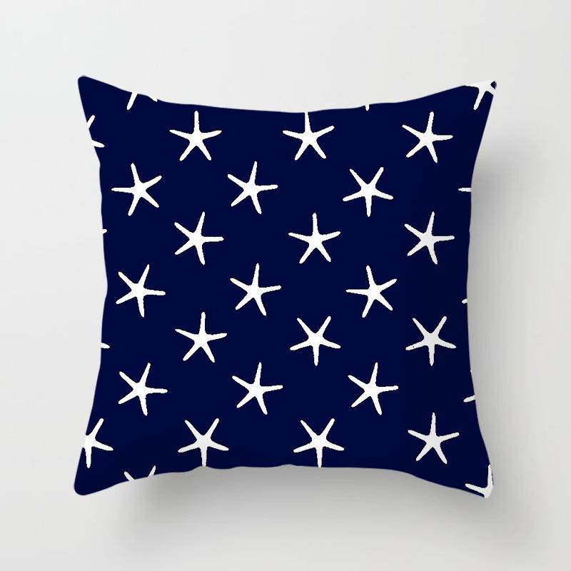 Compass Anchor Pillowcase Blue Home Decor Mediterranean Cushion Cover Car Sofa Office Decor Accessories Pillowcase