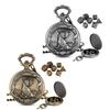 Metal Dice Set with Dragon Pocket Watch Case 7 Dices Portable Vintage Multi-side Game Dice Family Night Party Board Game