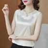 Women's Lace V-neck Camisole, Wide Shoulder, Sleeveless, Loose Fit, Large Size, 2021 Spring/Summer Trendy Inner Wear Top