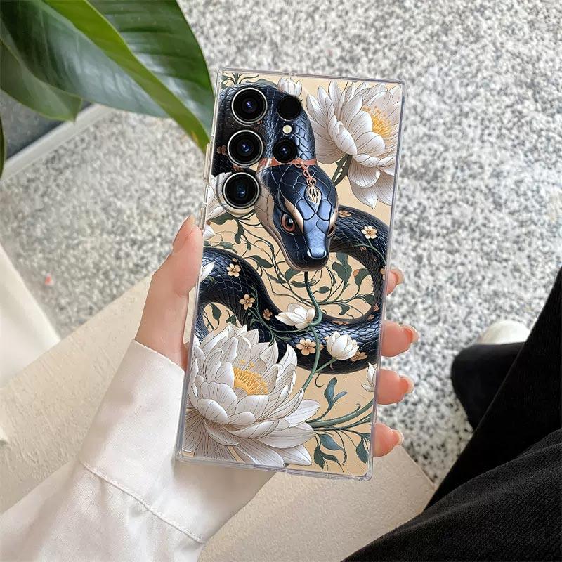 Snakes and Women Clear Case For Samsung Galaxy S26 S25 S24 S23 Ultra S20 S21 FE S22 Plus S26Ultra S25FE Soft Silicon Phone Cover
