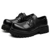Derby shoes black big head casual leather shoes 2026 new men's platform heightening men's shoes low top Martin boots