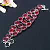 Mozambique Garnet Gemstone Handmade 925 Sterling Silver Bracelet 7-8" KG-380