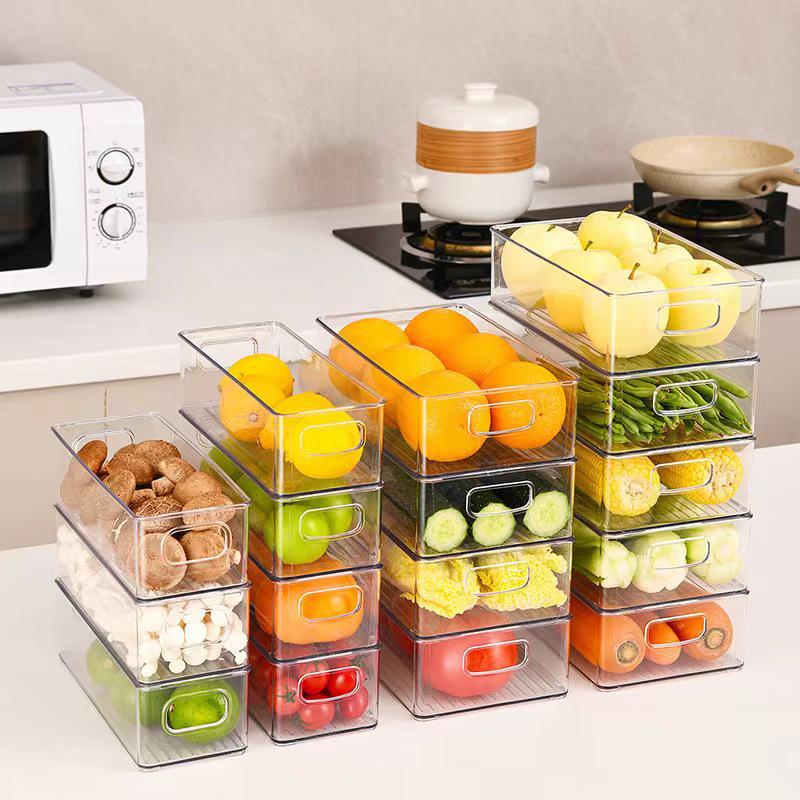Transparent PET Kitchen Refrigerator Drawer Organizer for Food Storage