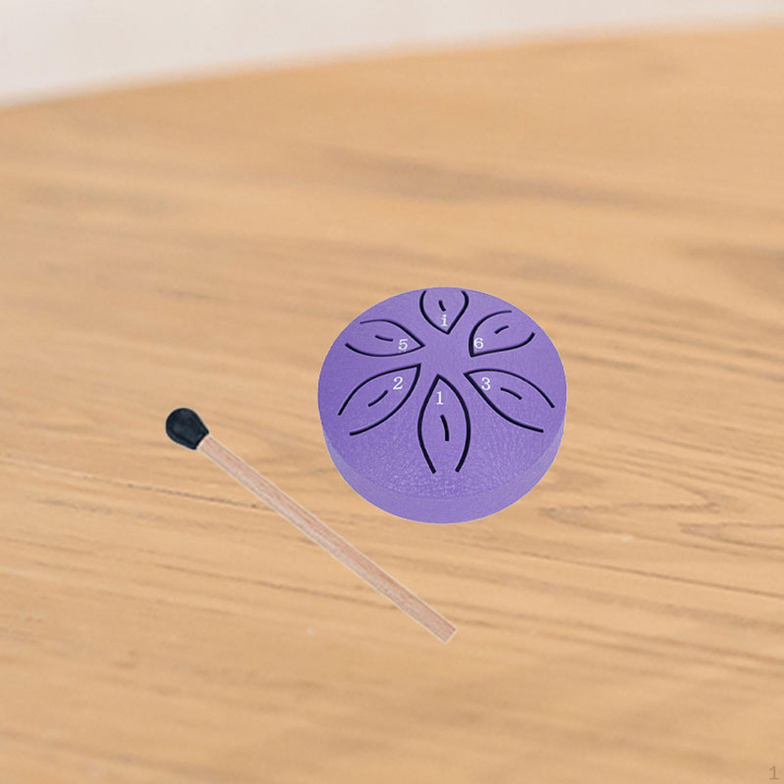 

Мини-стальной язычковый барабан, 3-дюймовый барабан на 6 нот, наружный дождь, мини-хэндпан для детей и взрослых фиолетовый