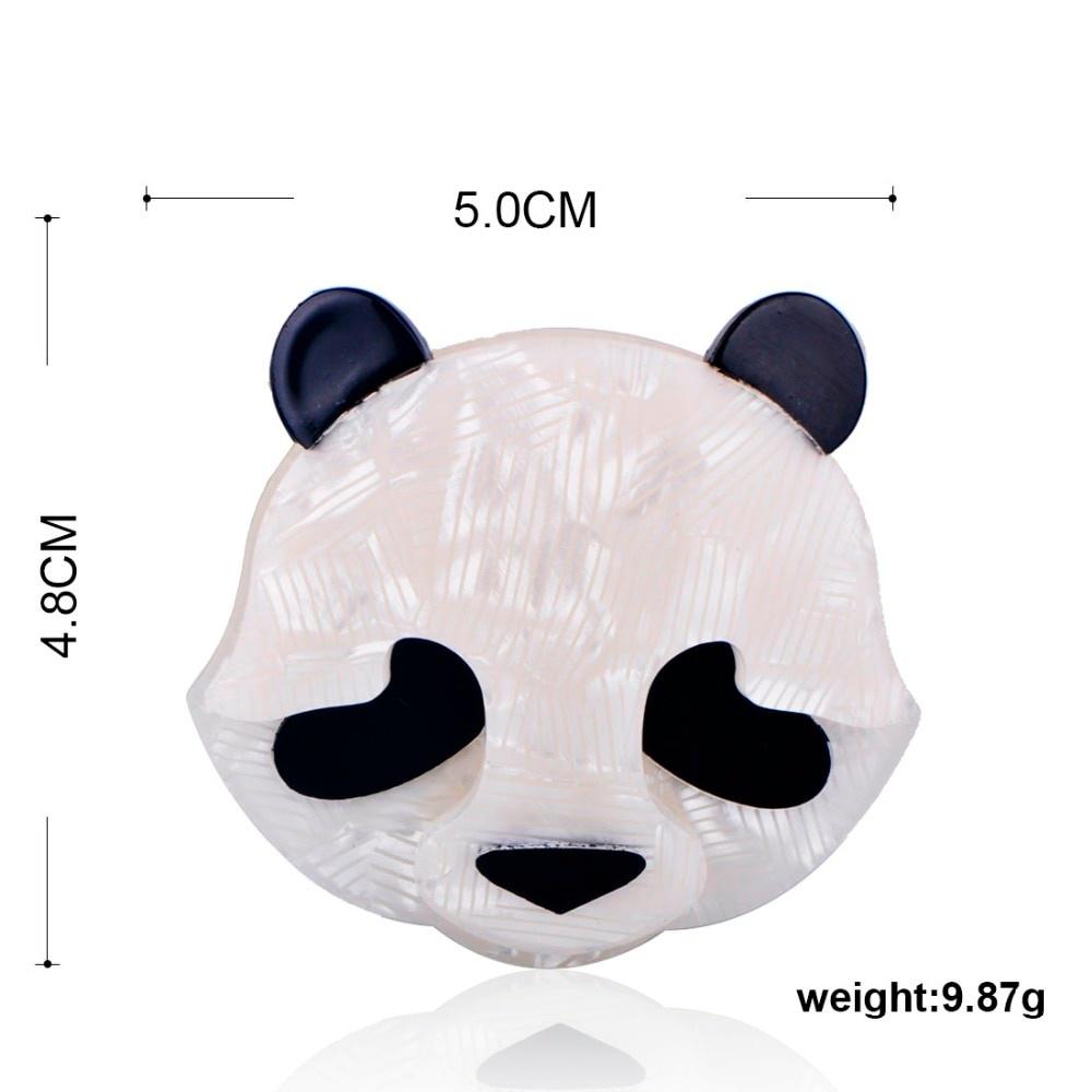 Black Eyes Panda Shape Lovely Brooches Texture Acrylic Pin Jewelry For Girls Children Hat Scarf Corsage Pins