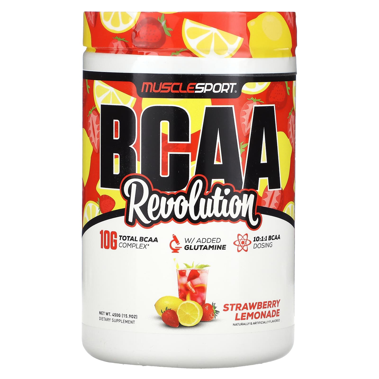 

MuscleSport, BCAA, Revolution, Strawberry Lemonade, 450 g (15.9 oz)