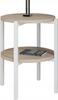 Stolik Nocny Okrągły Loft Z Półką 35X35X46 Cm Metalowy Biały