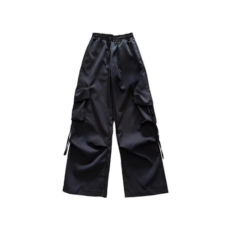 Pantaloni Larghi Oversize da Donna alla Moda Retro Vintage High Street Casual Streetwear Pantaloni Jogger Larghi Coulisse Tasca Pantalone