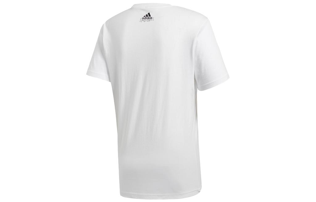 Adidas T Shirts Men's White Crew Neck Moderate Straight Fit FN1715