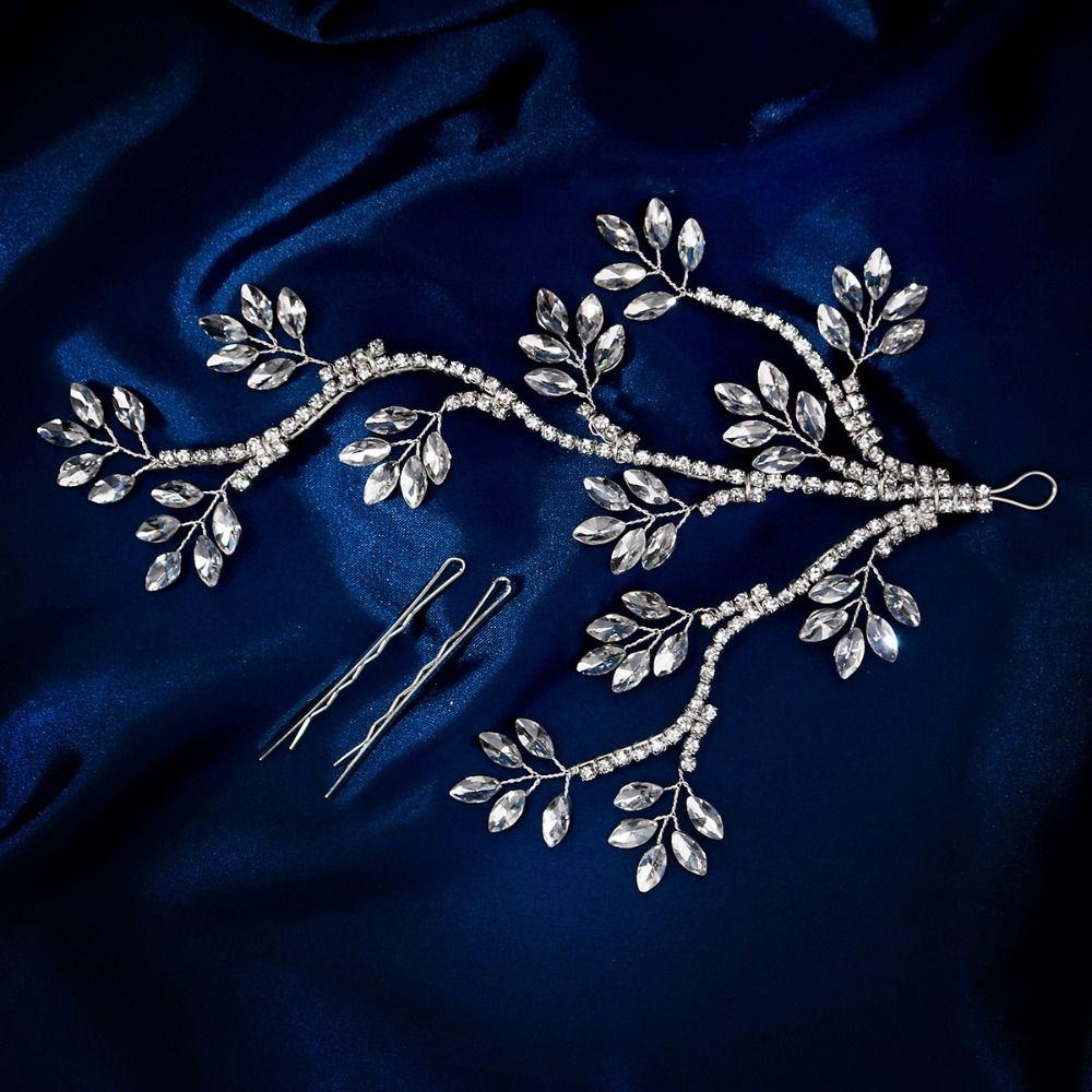 Crystal Bride Hairpin Branches Shape Wedding Headdress Fairy Bridal Hair Clip Hair Accessories