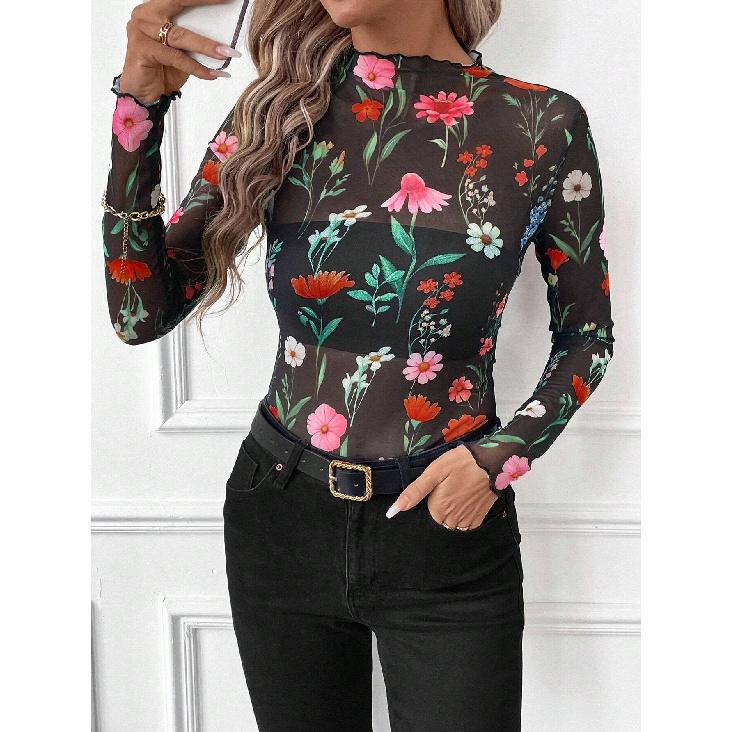 Spring And Autumn New Women'S Versatile Long Sleeve Daily Business Commuter Elegant Comfort Sexy Bottom Shirt Top