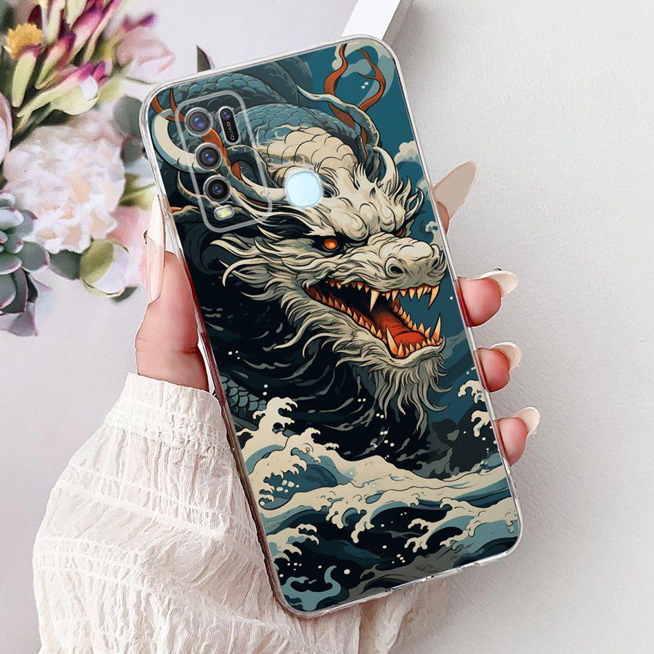 For Vivo Y50 Y30 Y30i 1935 1938 Cool Dragon Tiger Painted Phone Case For Vivo Y30 Y30i Y50 Soft Silicone TPU Cases