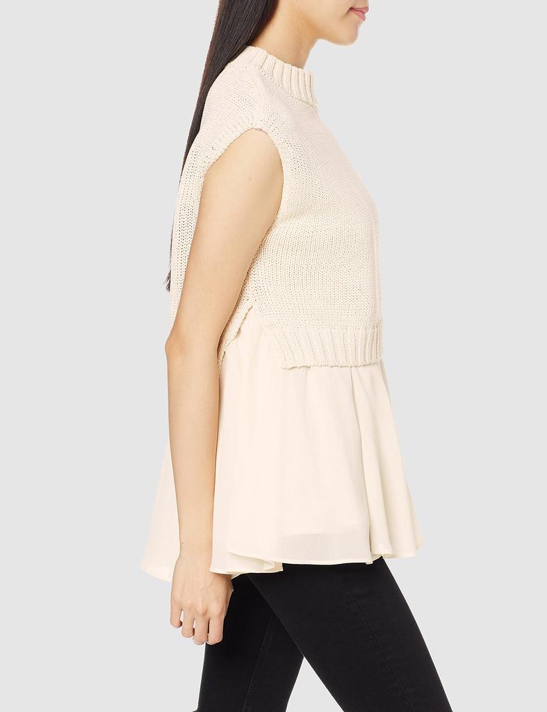 Selford Layered Cord Yarn Knit Pullover CWNT214015 IVR F Women's