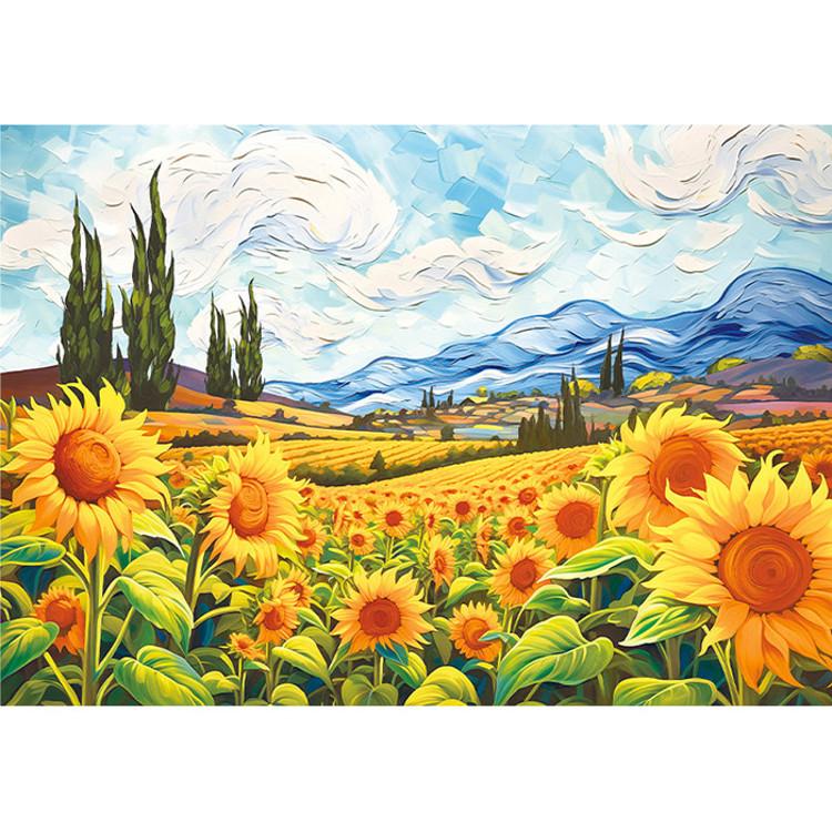 Пазл «Подсолнуховый холм» Винсента Ван Гога Знаменитый пейзаж 1000 деталей — фото 3