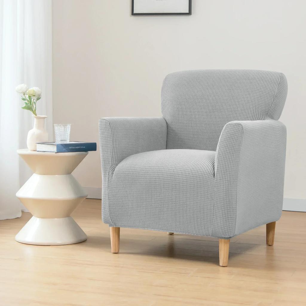 Polar Fleece Club Armchair Sofa Cover Stretch Spandex Couch Slipcover Single Seat Tub Chair Covers Protector for Living Room