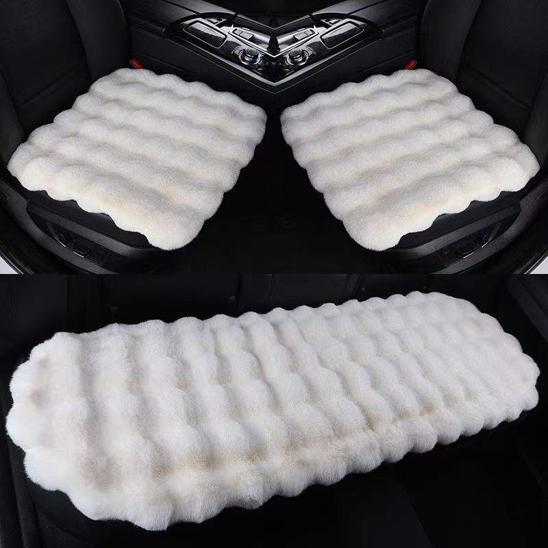 Winter Plush Rabbit Covers Car Seats Cushion Universal Keep Warm Ultra-Soft Auto Chair Protector Pad Car Interior Accessories
