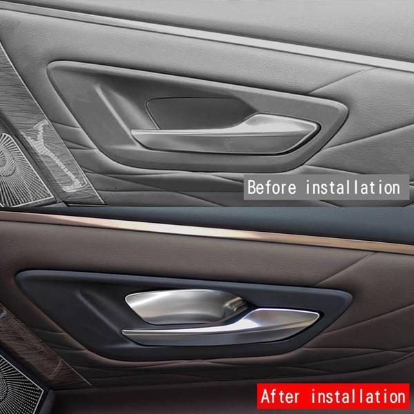 Silver Stainless Steel Car Inner Door Bowl Panel Decorative Stickers (1 Pair)
