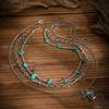 Pack of 3 Bohemian Turquoise Chokers Necklace Featuring Cactus Pendant Portable for Women Seek Western Styles Daily Use