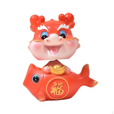 Chinesisches Jahr Drachen Figur Wackelkopf Ornament Auto Armaturenbrett Dekoration 7,5x5x9cm Entzückend