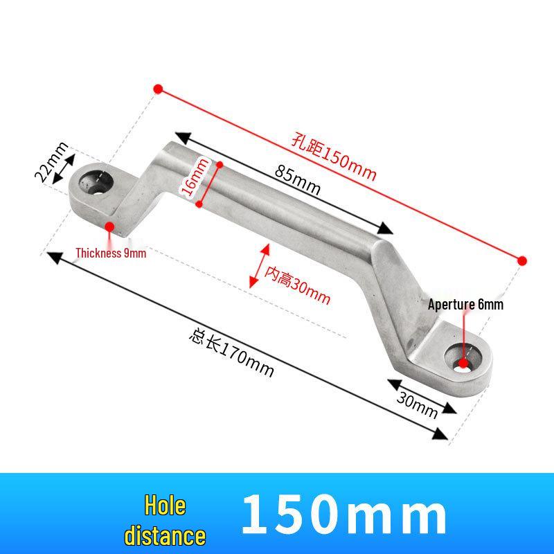 304 Stainless Steel Heavy-Duty Bow-Shaped Surface-Mounted Door Handle