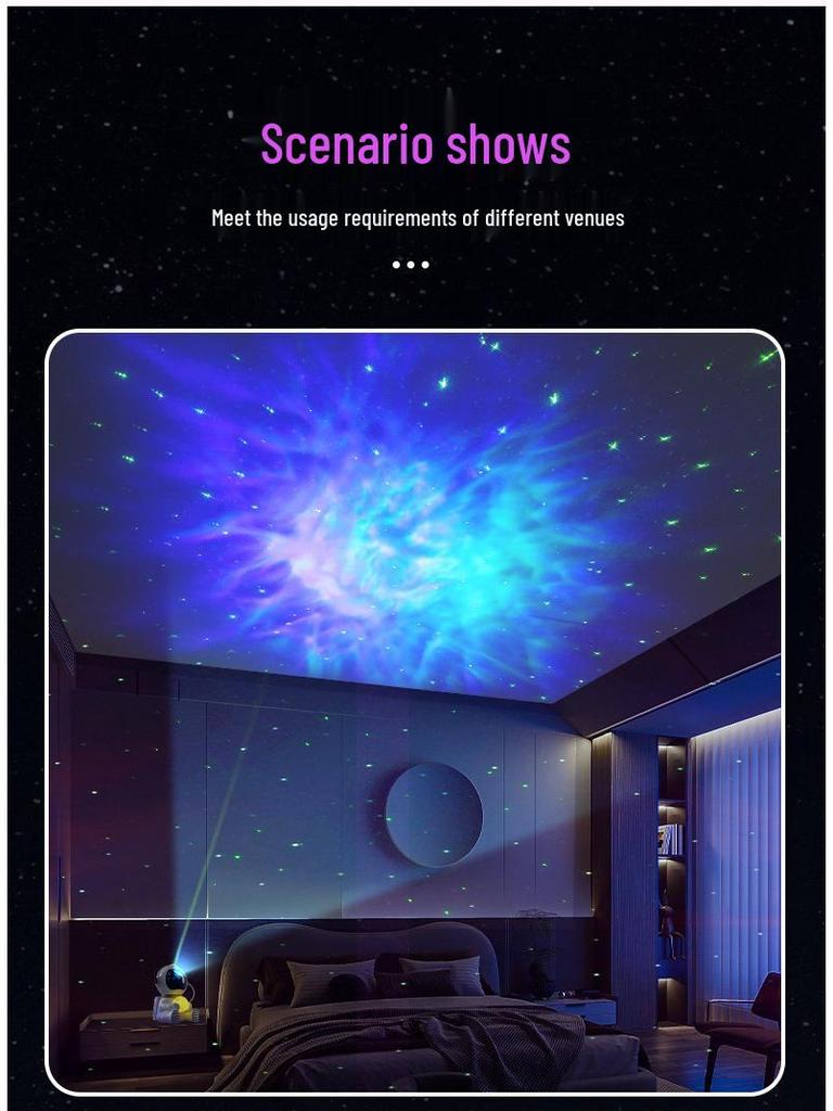 Astronaut Floor-Standing Starry Sky Projector Night Light with USB Remote Control