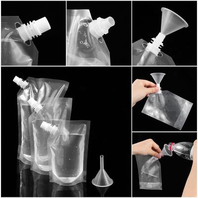 Beverage Outdoor Plastic Container Funnel Juice Stockpile Food  Storages Storage Bag Spout Pouch