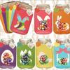48pcs Easter Candy Jar Greeting Cards Fillable Candy Jar Decoration Container Easter Ma-son Jar Card Birthday Exchange Gift Card