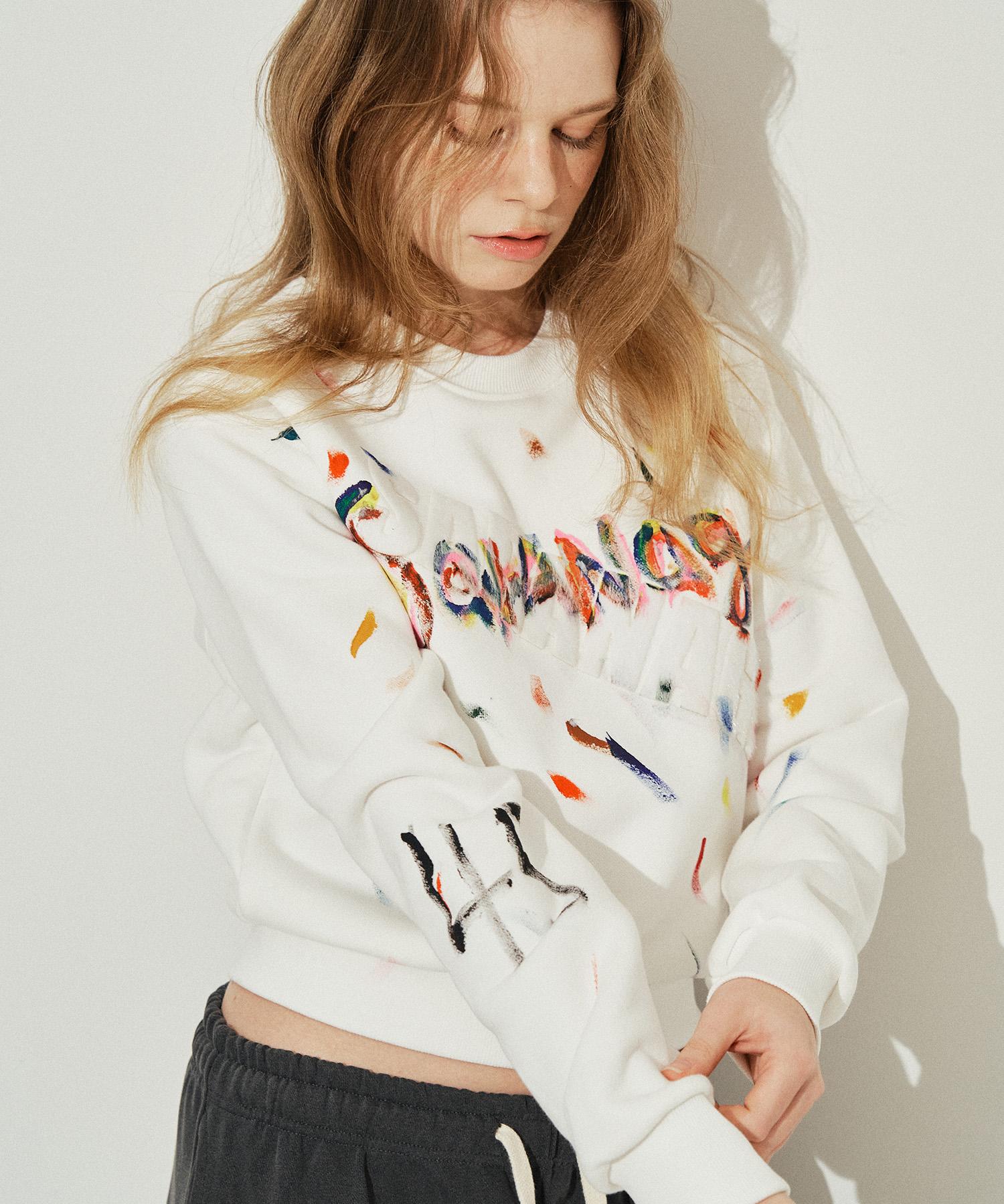 Sarangi Se0583- Crop Sweatshirt (Ivory-Color) Ivory/Free