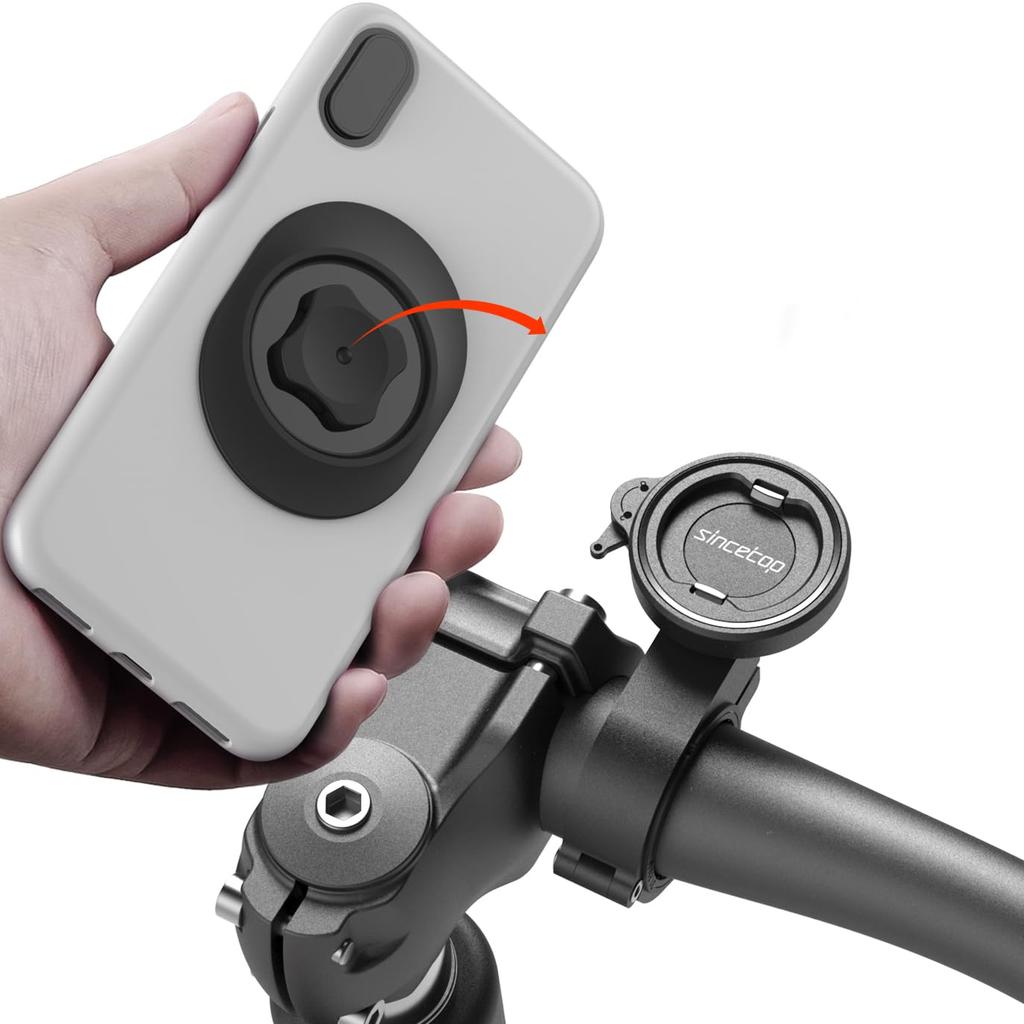 SinceTop Bicycle Phone and Detach Road Bike Phone Aluminum Construction for Bike Phone Holder for and Mountain Compatible with inch Android and