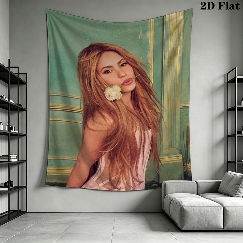 Tapeçaria de Parede Shakira Pendente de Parede Estético Manta de Tecido Impressa Tapeçarias Decorativas para Quarto Sala de Estar Decoração de Casa