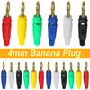 5/20 Peças 4mm Plug Banana Cobre Puro Banho de Ouro Conectores Plug Banana para Sondas de Teste Adaptador Alto-falante Musical Amplificador
