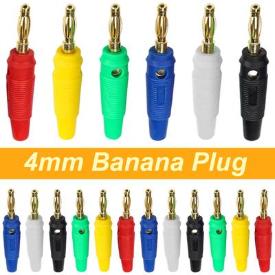5/20Pcs 4mm Banana Plug Pure Copper Gold Plated Banana Plugs Connector for Test Probes Adapter Musical Speaker Amplifier