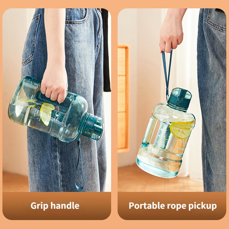 Grote Capaciteit BPA VRIJ Fitness Camping Waterbeker 1500ml Sportfles Waterkoker Draagbaar Transparant Hittebestendig Beker