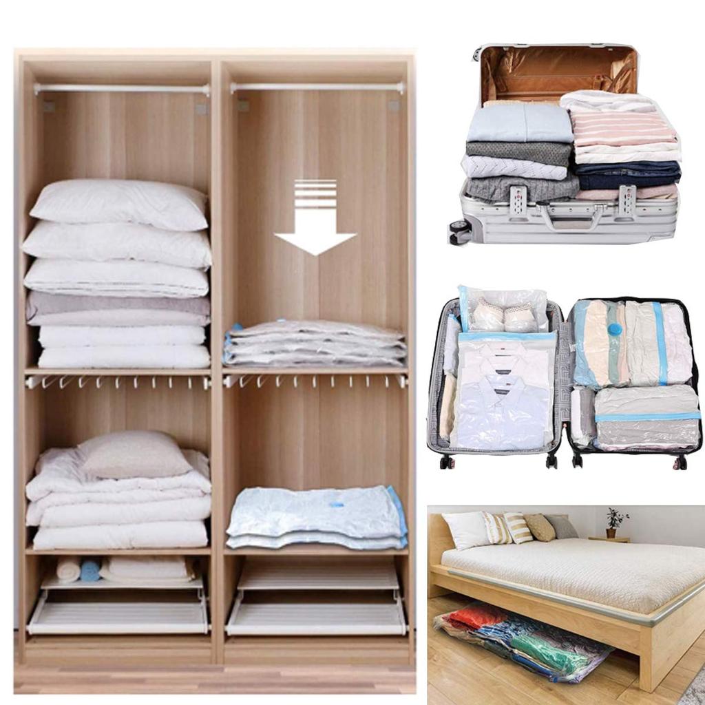 Vacuum Storage Organizer Bags Home Wardrobe Clothes Compression Packaging Sealing Bag for Travel Suitcases Save-Space Organizer