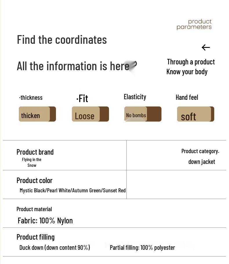 Xuezhongfei Mid-Aged Women's Casual Warm Duck Down Jacket