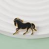 Horse Brooch Chinese Style Enamel Pin Smooth Line Design Animal Pin Metal Edging Lightweight Suit Lapel Badge