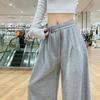 High Street navy blue sweatpants women's spring, autumn and winter new loose and thin straight casual floor-mopping pants